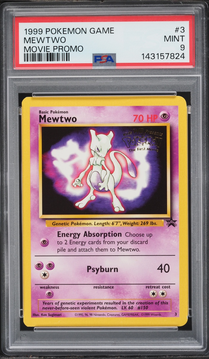 1999 Pokemon Movie Black Star Promo Mewtwo #3 PSA 9 MINT