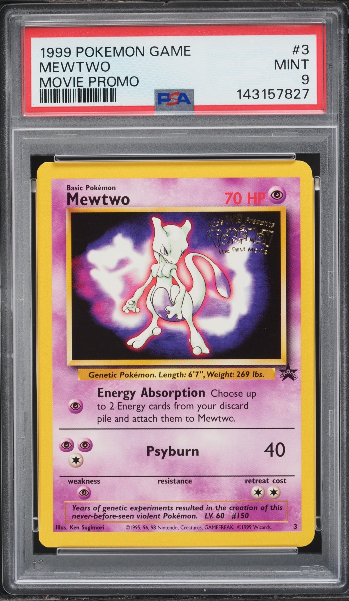 1999 Pokemon Movie Black Star Promo Mewtwo #3 PSA 9 MINT