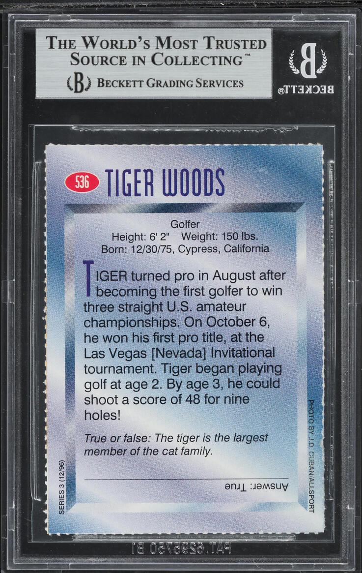 1996 Sports Illustrated For Kids II Tiger Woods #536 BGS 8.5 NM-MT+