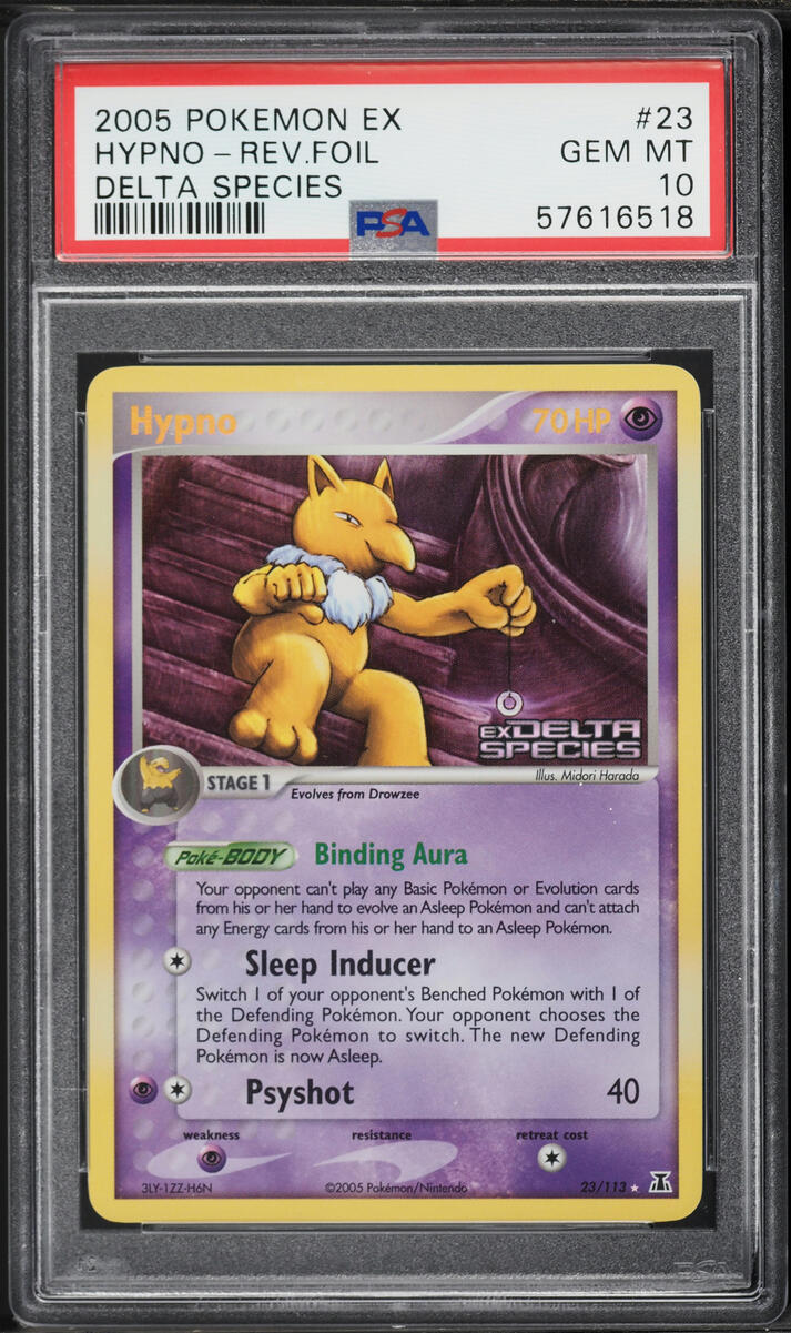 2005 Pokemon EX Delta Species Reverse Holo Hypno #23 PSA 10 GEM MINT