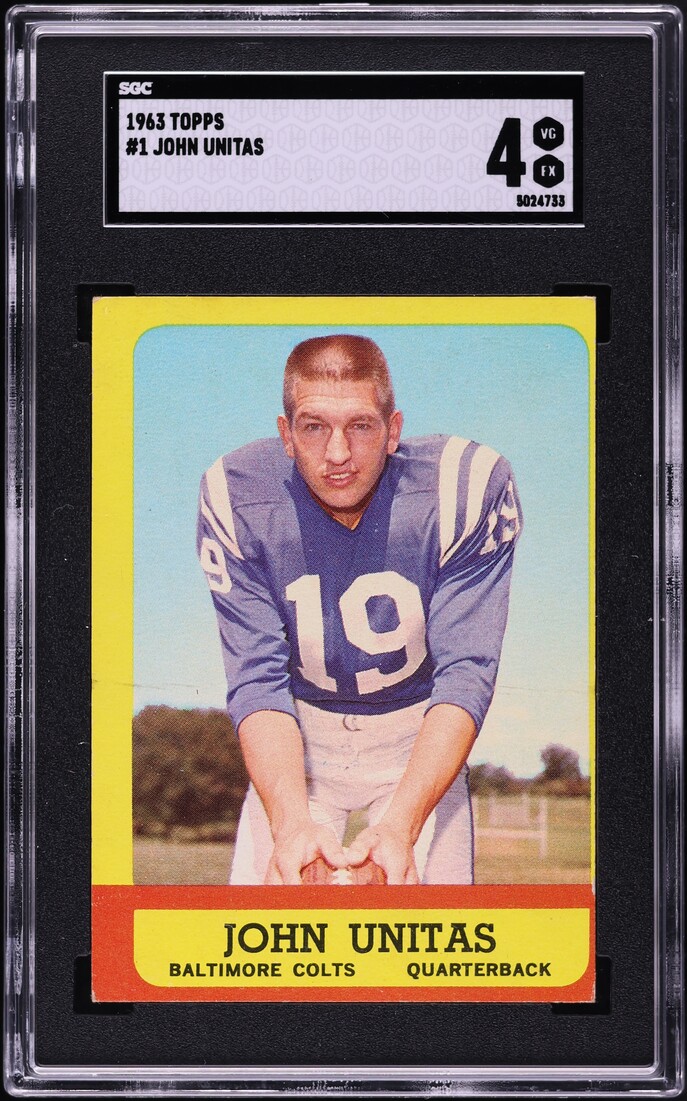 1963 Topps Football John Unitas #1 SGC 4 VGEX