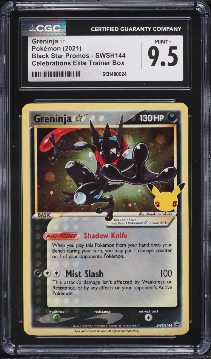 2021 Pokemon Sword & Shield Promo Celebrations Holo Greninja Gold Star #SWSH144 CGC 9.5 MINT+