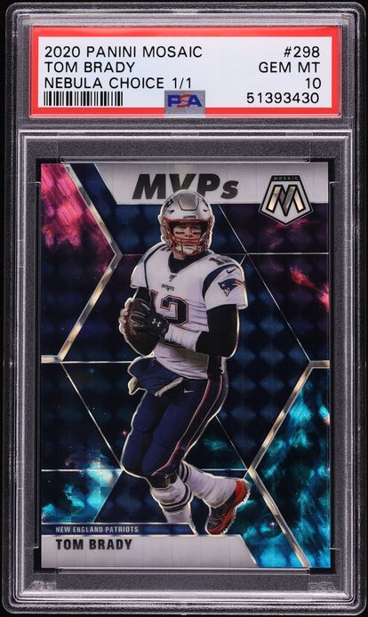 2020 Panini Mosaic Nebula Choice Tom Brady 1/1 #298 PSA 10 GEM MINT