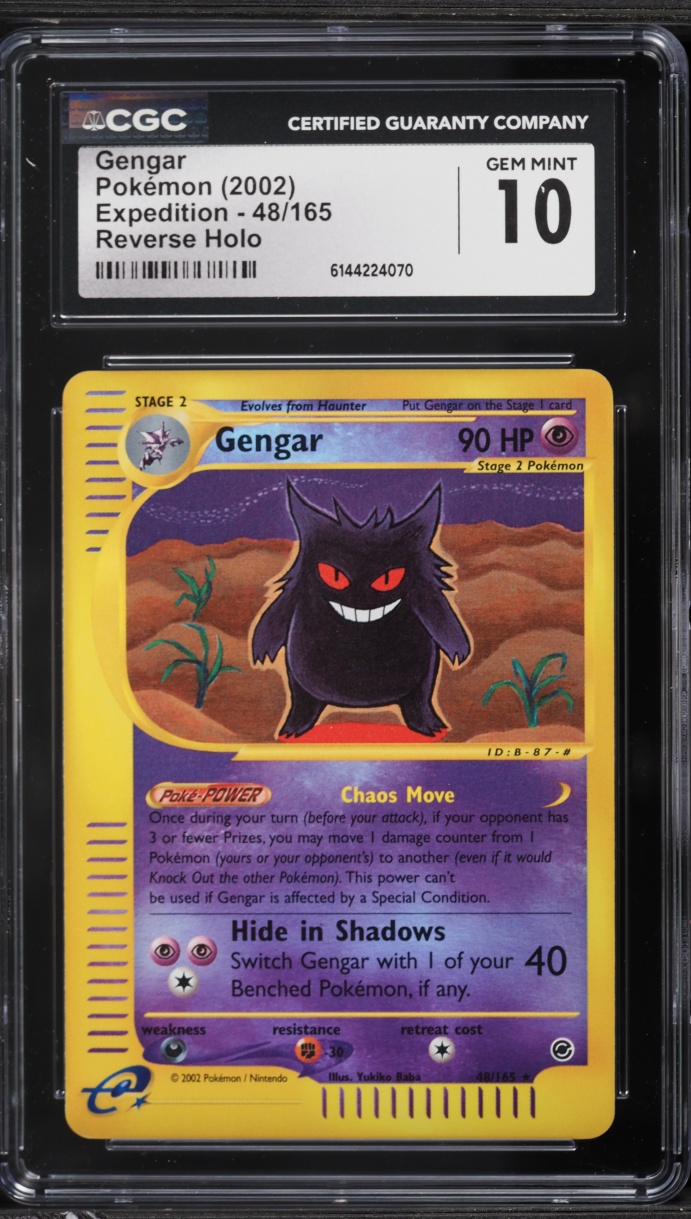 2002 Pokemon Expedition Reverse Holo Gengar #48 CGC 10 GEM MINT