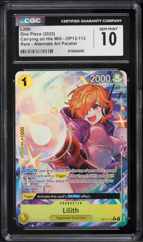 2025 One Piece Carrying On His Will Alt Art Lilith #OP13-113 CGC