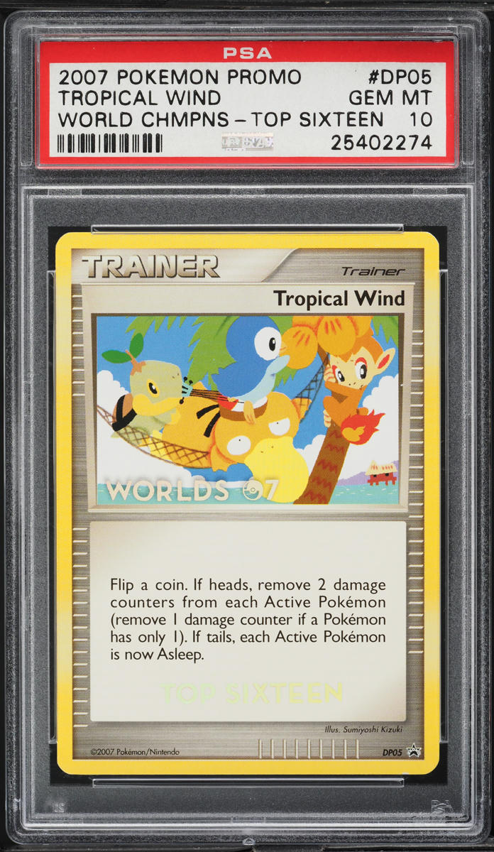 2007 Pokemon World Championships Promo Top 16 Tropical Wind #DP05 PSA 10 GEM