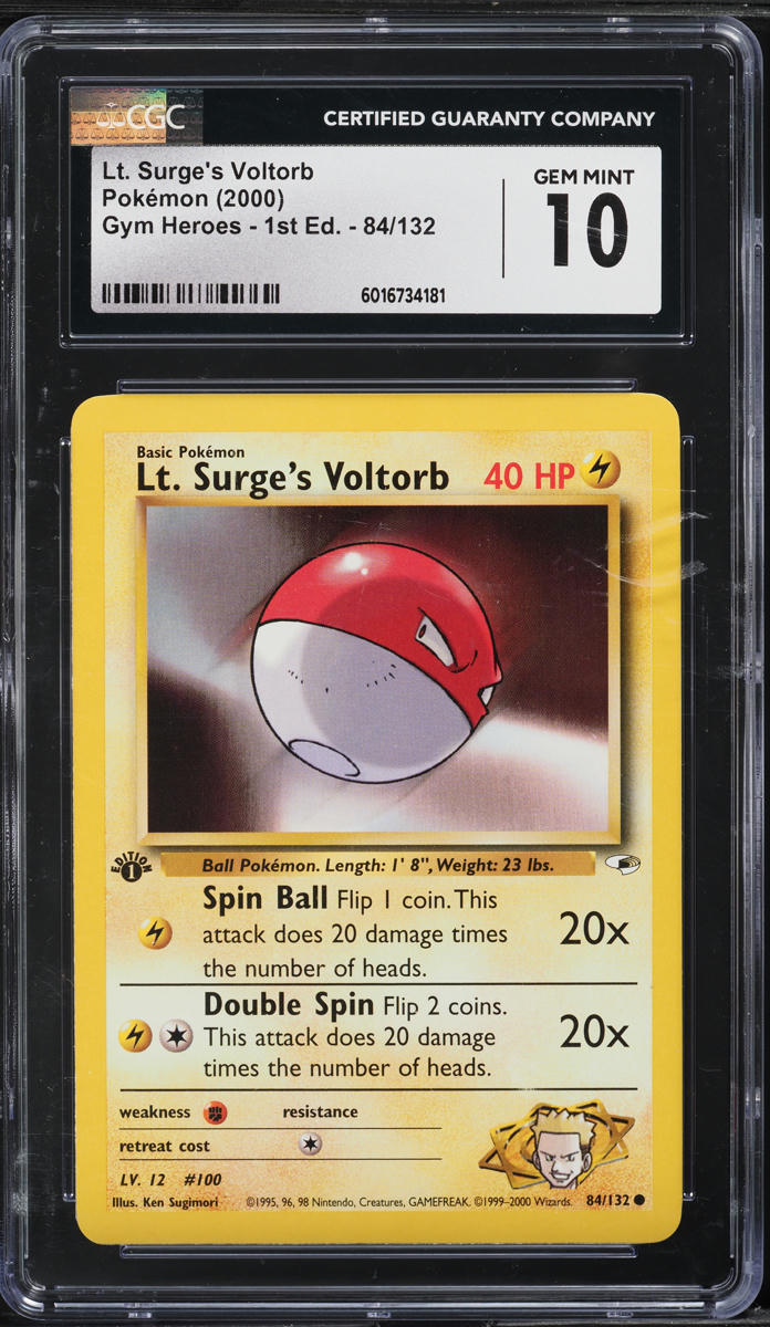 2000 Pokemon Gym Heroes 1st Edition Lt. Surge's Voltorb #84 CGC 10 GEM MINT