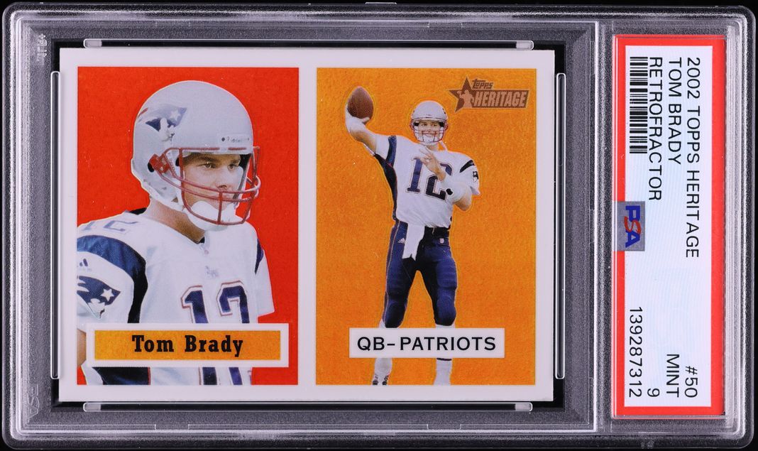 2002 Topps Heritage Retrofractor Tom Brady /557 #50 PSA 9 MINT