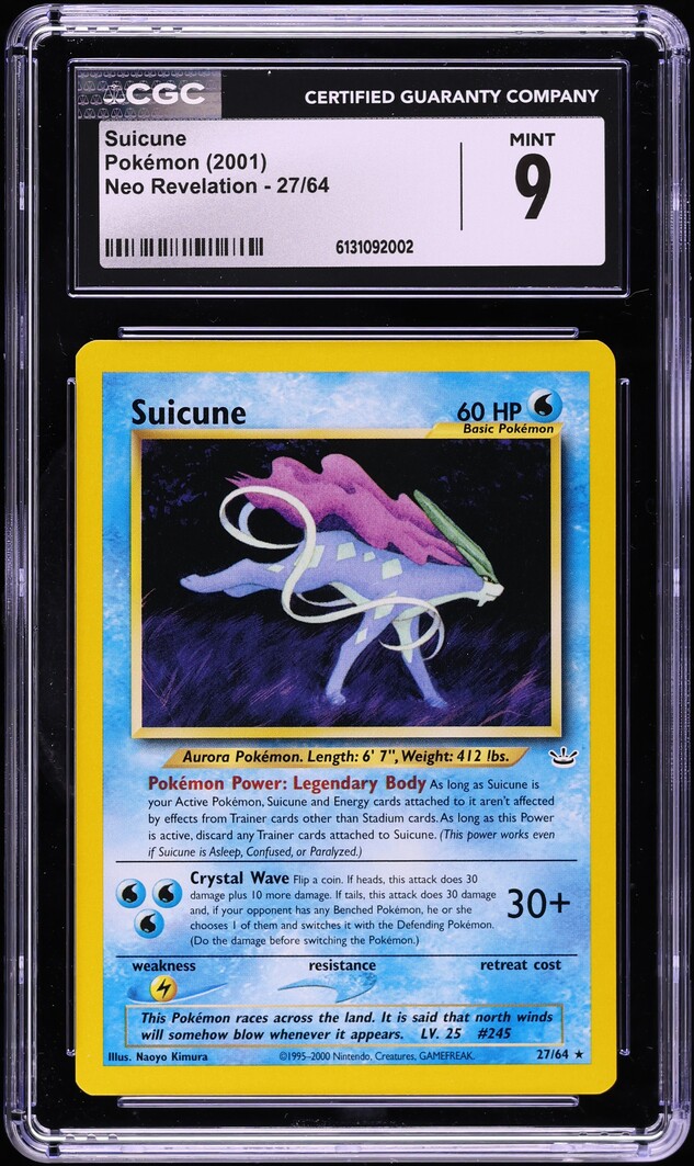 2001 Pokemon Neo Revelation Suicune #27 CGC 9 MINT