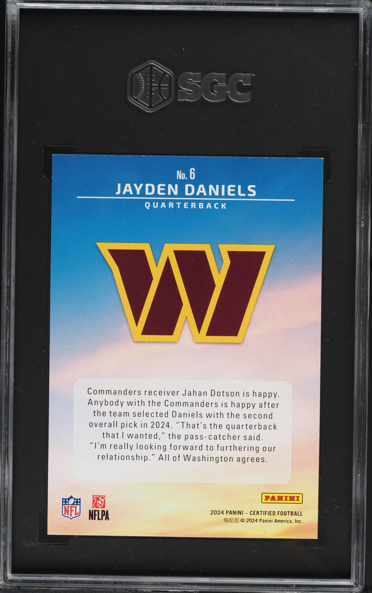 2024 Panini Certified Franchise Foundations Jayden Daniels ROOKIE #6 SGC 9.5