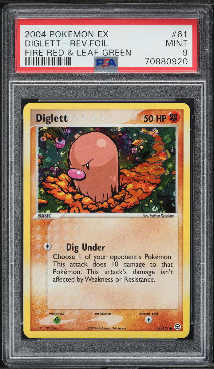2004 Pokemon EX Fire Red & Leaf Green Reverse Holo Diglett #61 PSA 9 MINT