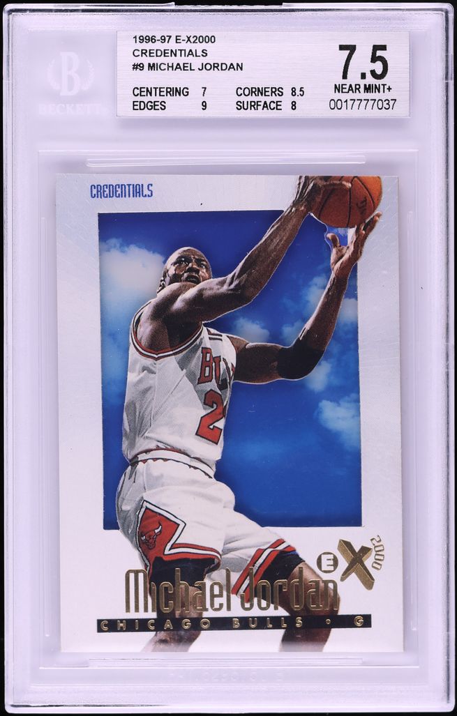 1996 Skybox E-X2000 Credentials Michael Jordan /499 #9 BGS 7.5 NRMT+