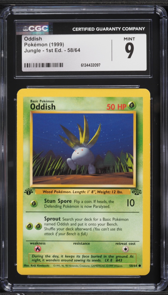 1999 Pokemon Jungle 1st Edition Oddish #58 CGC 9 MINT