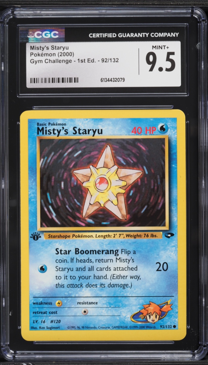 2000 Pokemon Gym Challenge 1st Edition Misty's Staryu #92 CGC 9.5 MINT+