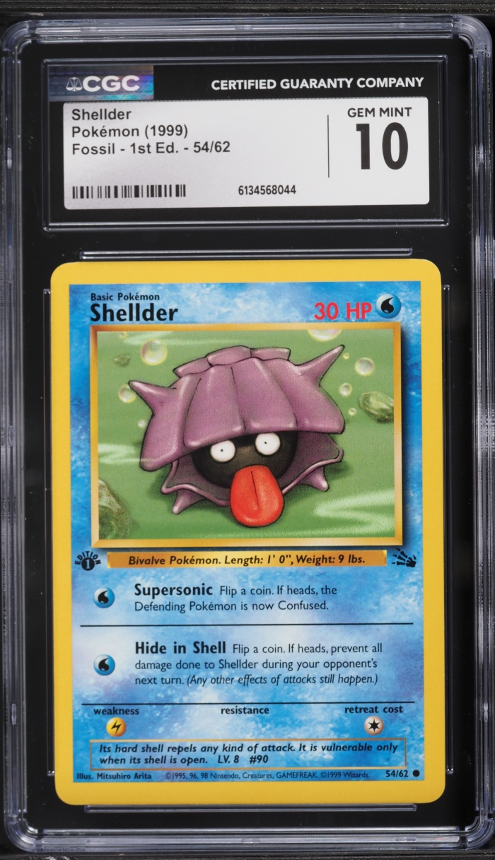 1999 Pokemon Fossil 1st Edition Shellder #54 CGC 10 GEM MINT