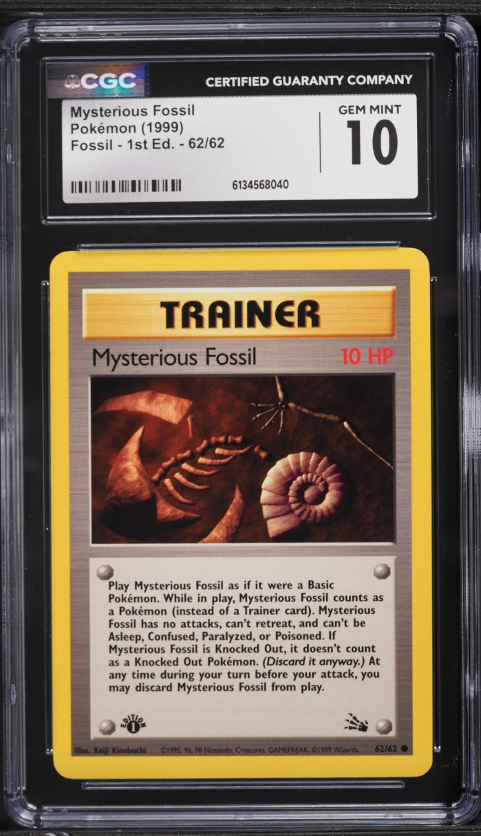1999 Pokemon Fossil 1st Edition Mysterious Fossil #62 CGC 10 GEM MINT