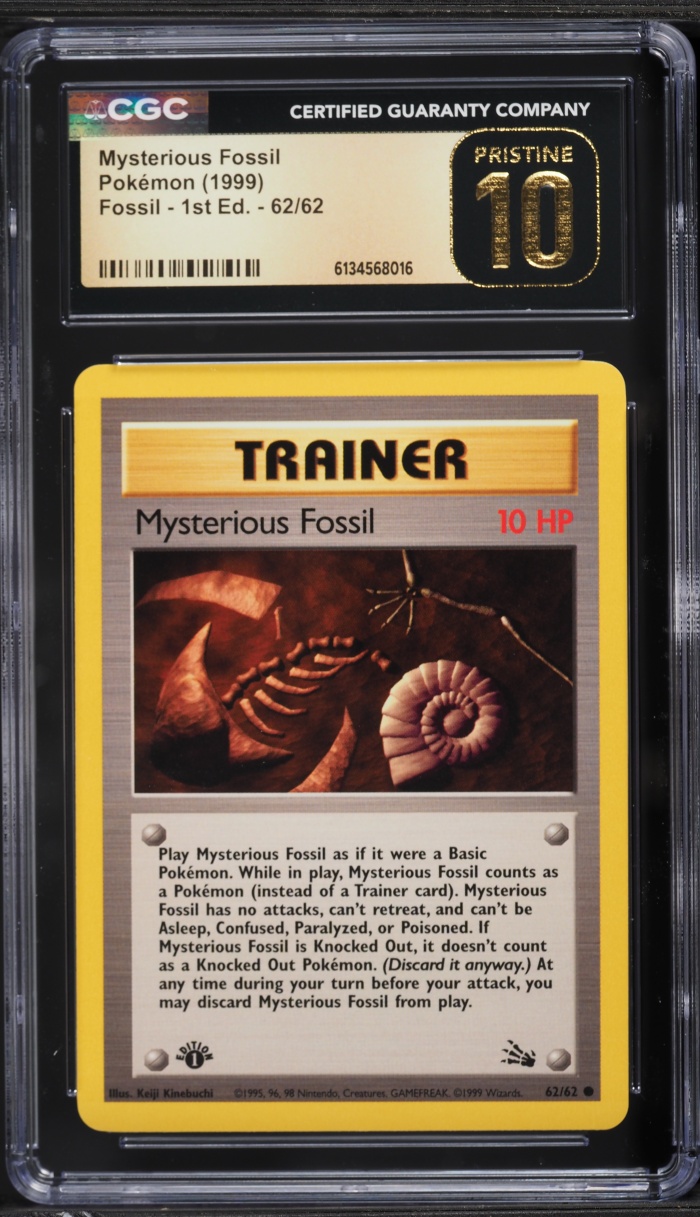 1999 Pokemon Fossil 1st Edition Mysterious Fossil #62 CGC 10 PRISTINE