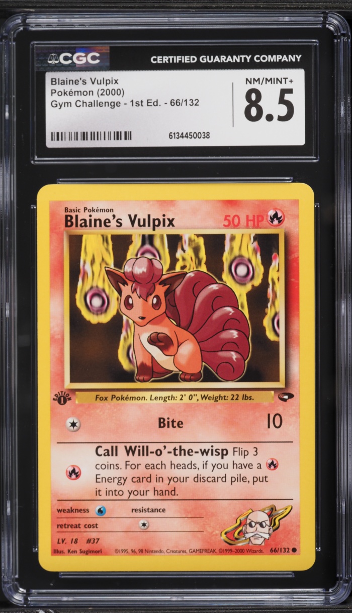2000 Pokemon Gym Challenge 1st Edition Blaine's Vulpix #66 CGC 8.5 NM-MT+