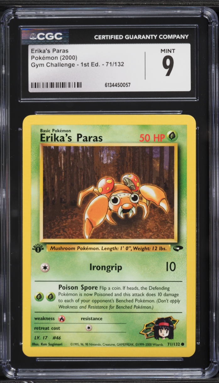 2000 Pokemon Gym Challenge 1st Edition Erika's Paras #71 CGC 9 MINT