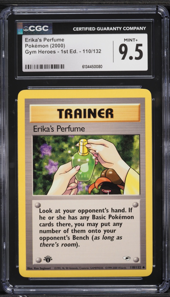 2000 Pokemon Gym Heroes 1st Edition Erika's Perfume #110 CGC 9.5 MINT+