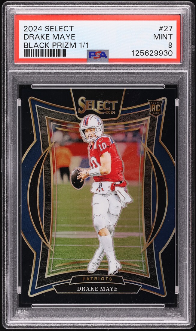 2024 Select Concourse Black Prizm Drake Maye ROOKIE 1/1 #27 PSA 9 MINT