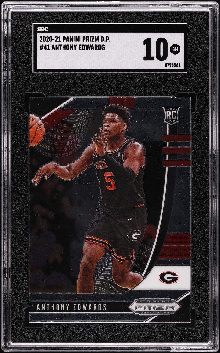 2020 Panini Prizm Draft Picks Anthony Edwards ROOKIE #41 SGC 10 GEM MINT