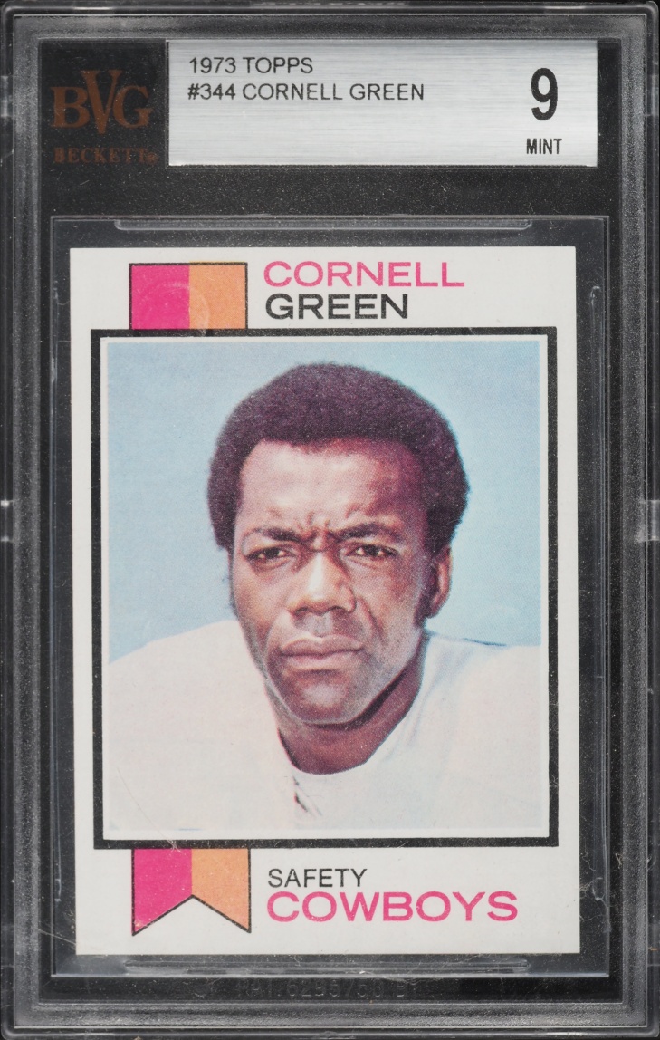 1973 Topps Football Cornell Green #344 BVG 9 MINT