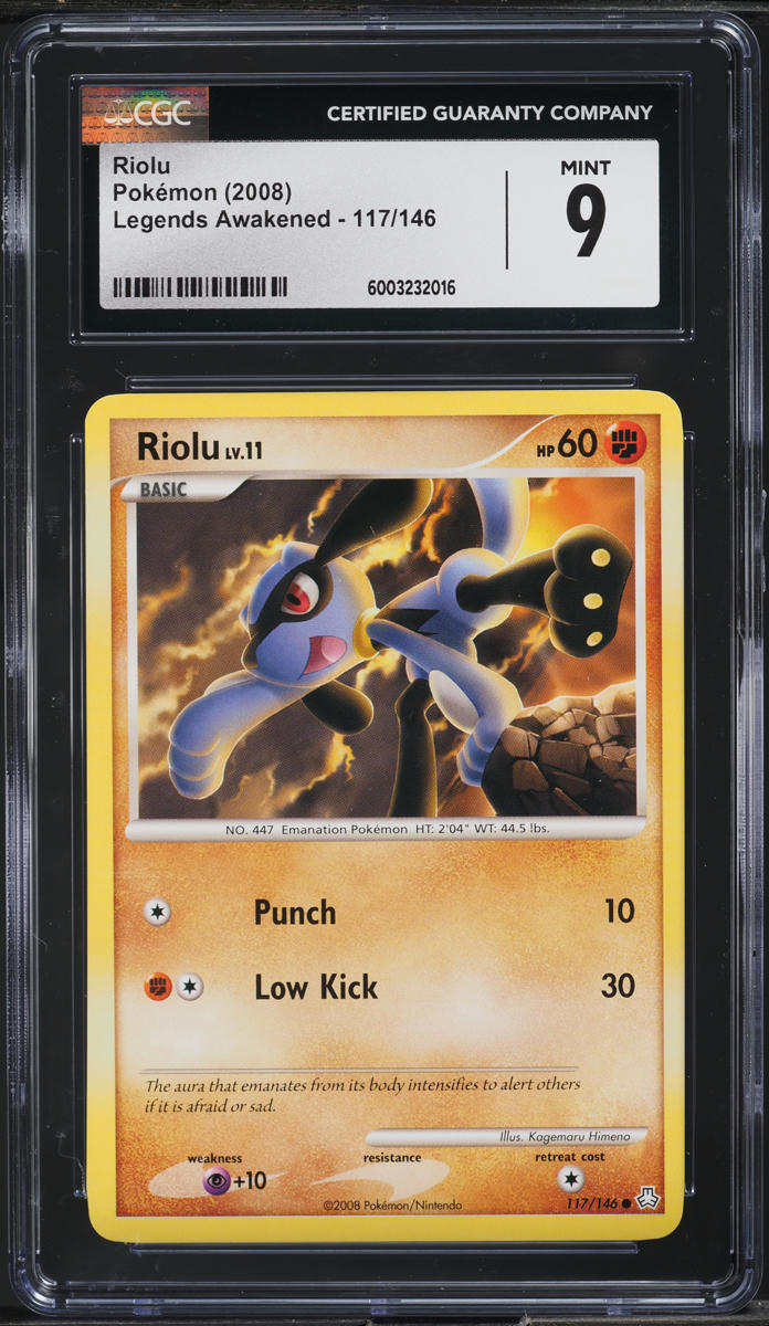 2008 Pokemon Diamond & Pearl Legends Awakened Riolu #117 CGC 9 MINT