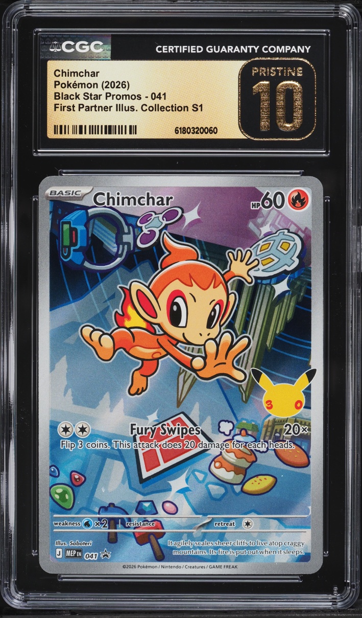 2026 Pokemon Mega Evolution Promo First Partner S1 Full Art Chimchar #41 CGC 10 PRISTINE