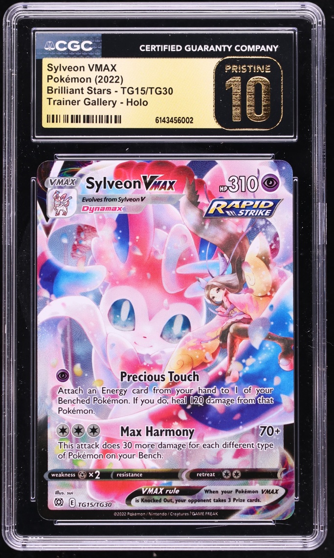 2022 Pokemon Sword & Shield Brilliant Stars CHR Sylveon VMAX #TG15 CGC 10 PRISTINE
