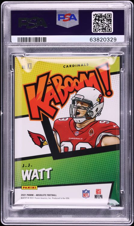 2021 Absolute Kaboom! Green J.J. Watt 1/1 #K1 PSA 8.5 NM-MT+