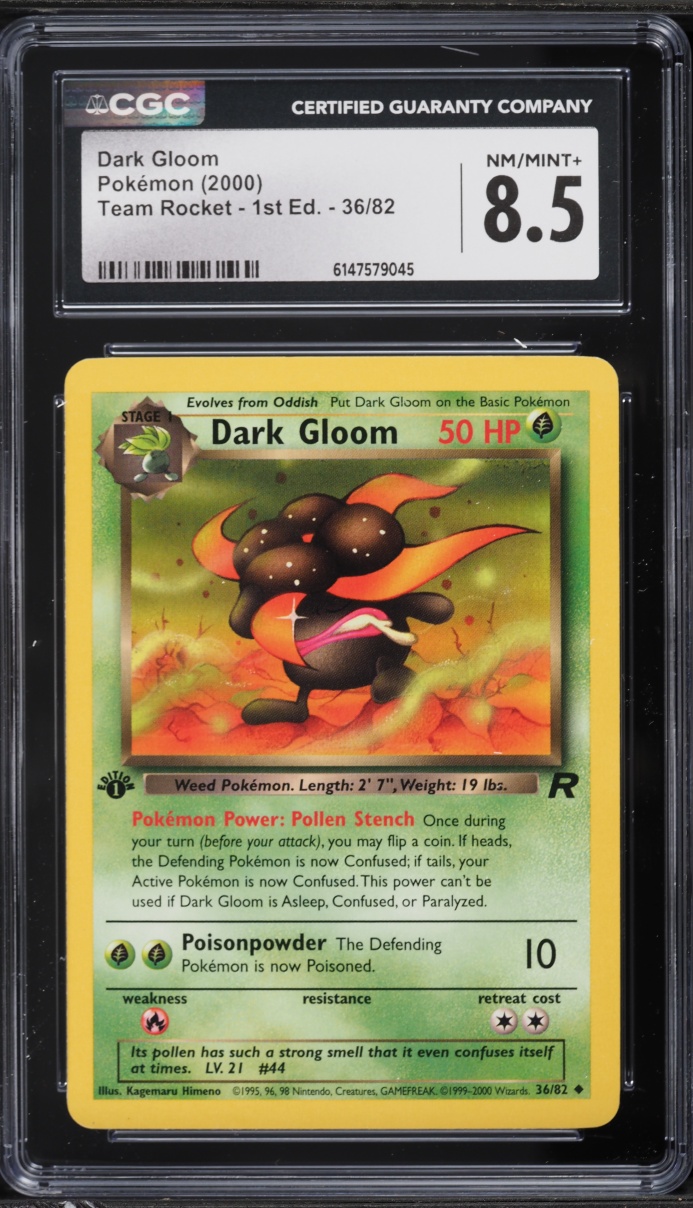 2000 Pokemon Team Rocket 1st Edition Dark Gloom #36 CGC 8.5 NM-MT+