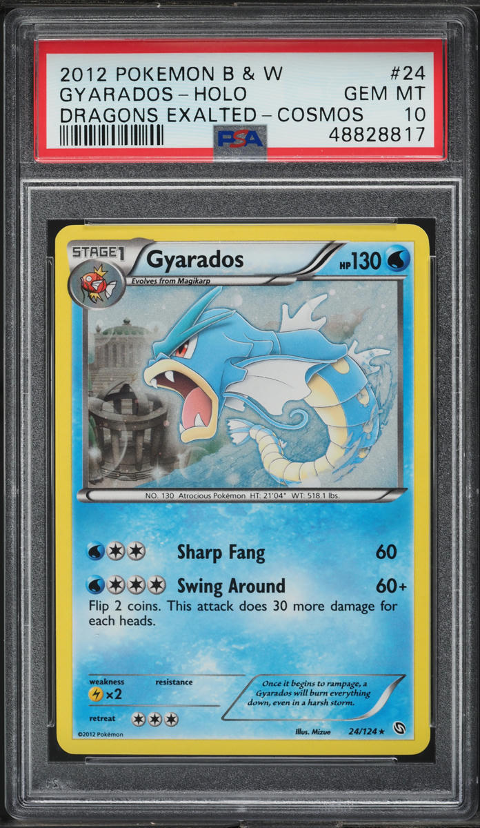 2012 Pokemon Black & White Dragons Exalted Cosmos Holo Gyarados #24 PSA 10 GEM