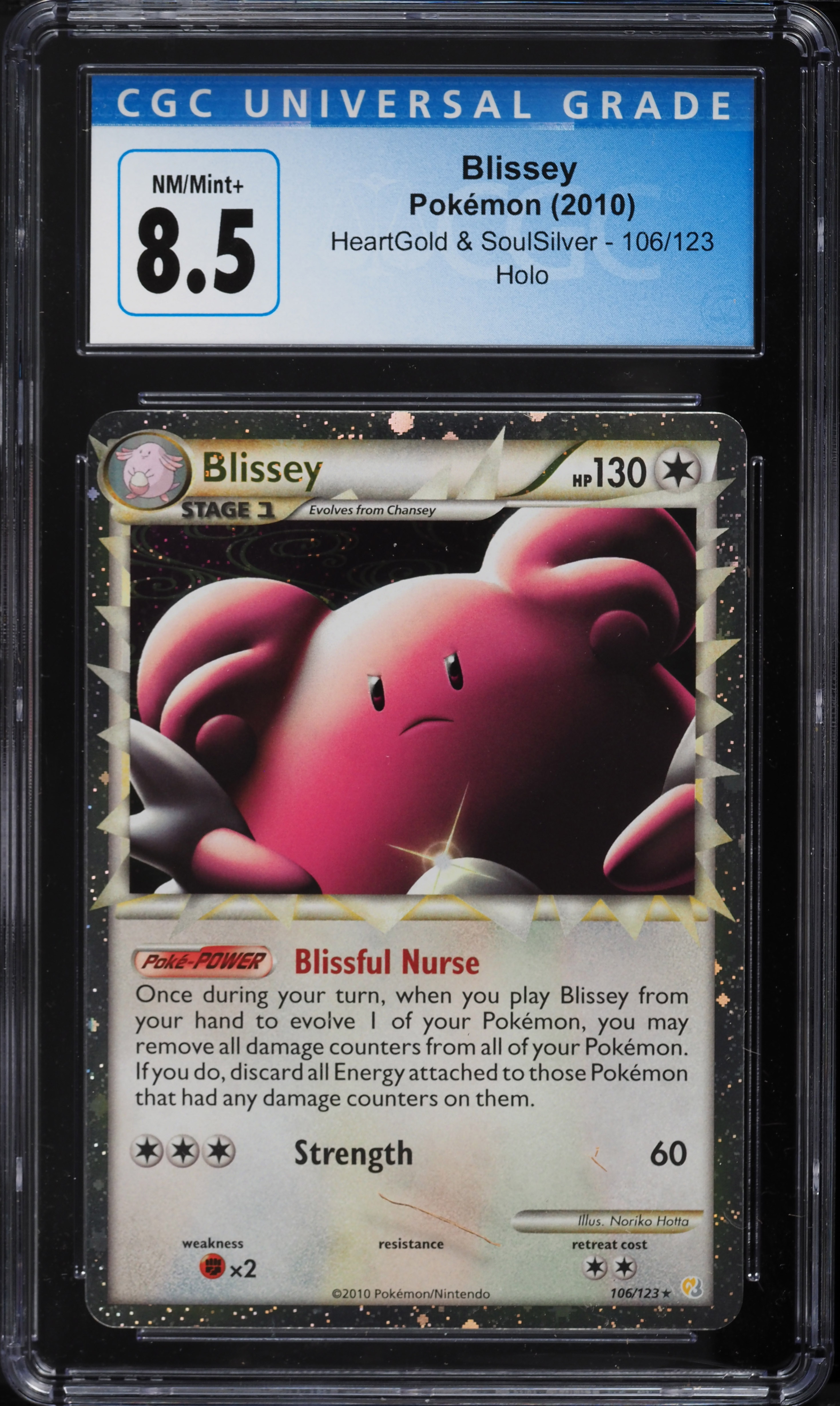 2010 Pokemon HeartGold & SoulSilver Prime Blissey #106 CGC 8.5 NM-MT+