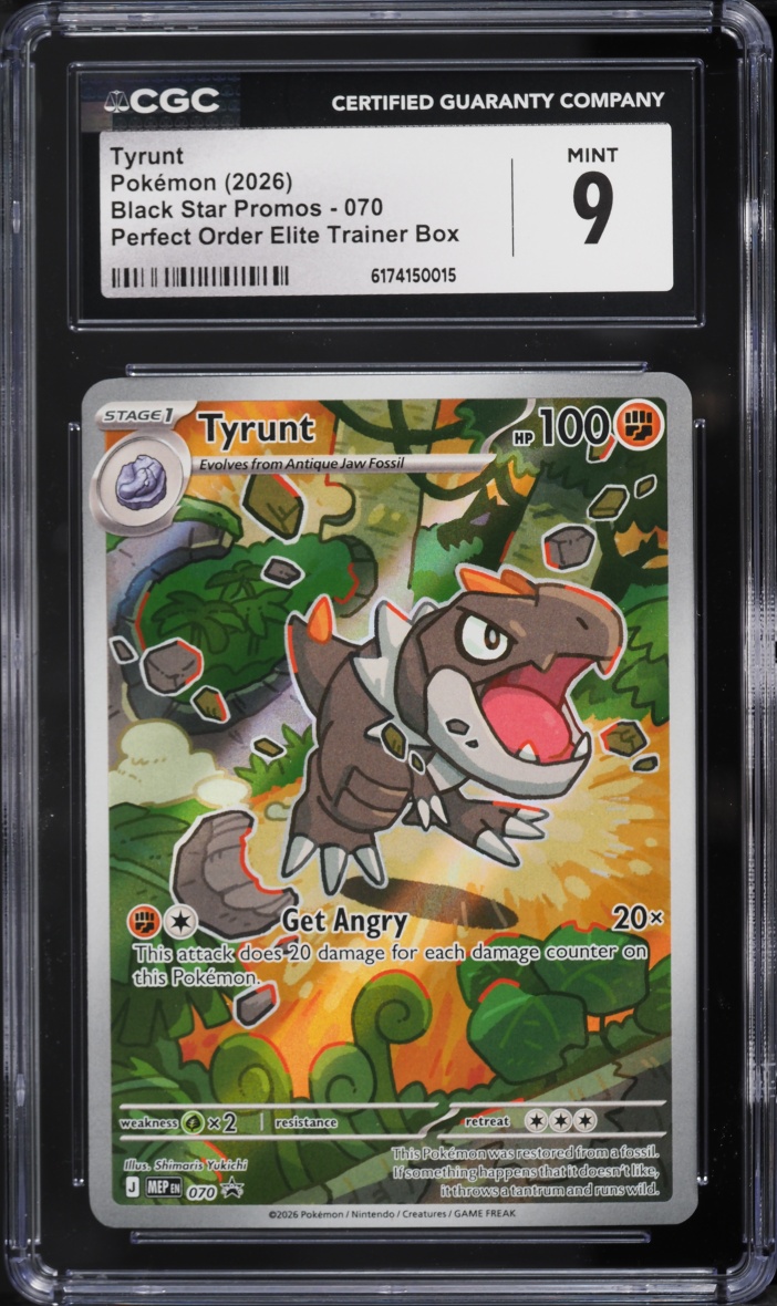 2026 Pokemon Mega Evolution Promo Perfect Order ETB Full Art Tyrunt #70 CGC 9 MINT