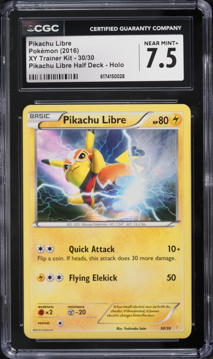 2016 Pokemon XY Trainer Kit Half Deck Holo Pikachu Libre #30 CGC 7.5 NRMT+