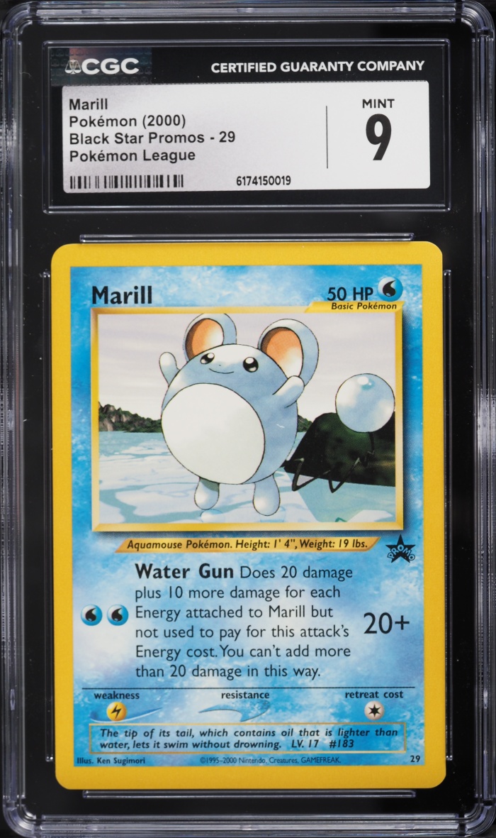 2000 Pokemon League Black Star Promo Marill #29 CGC 9 MINT
