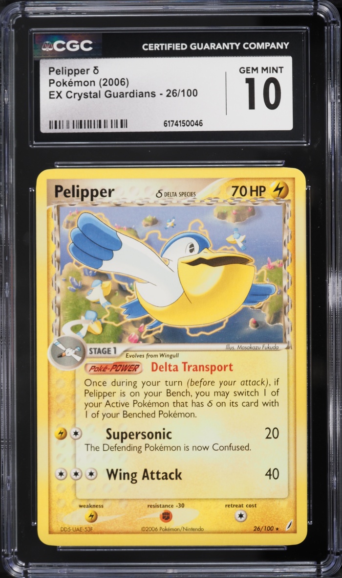 2006 Pokemon EX Crystal Guardians Pelipper #26 CGC 10 GEM MINT