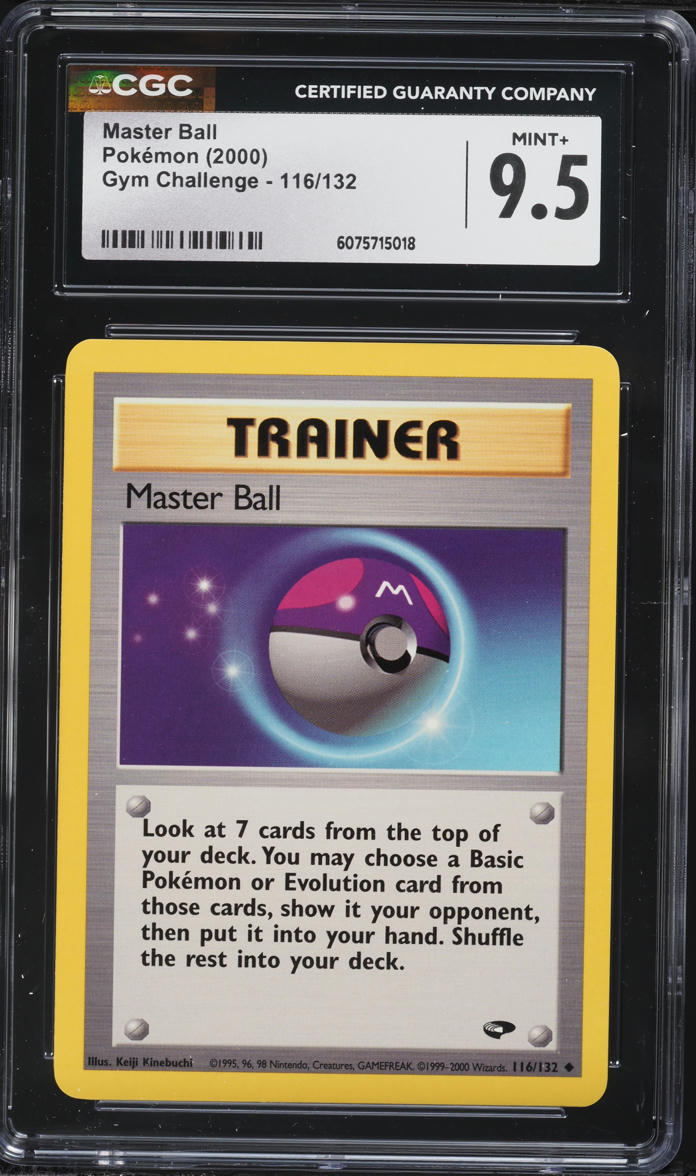 2000 Pokemon Gym Challenge Master Ball #116 CGC 9.5 MINT+