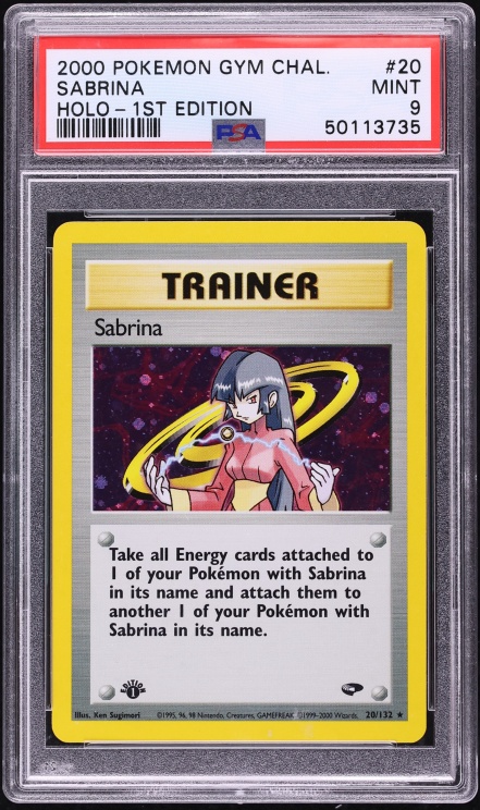 2000 Pokemon Gym Challenge 1st Edition Holo Sabrina #20 PSA 9 MINT