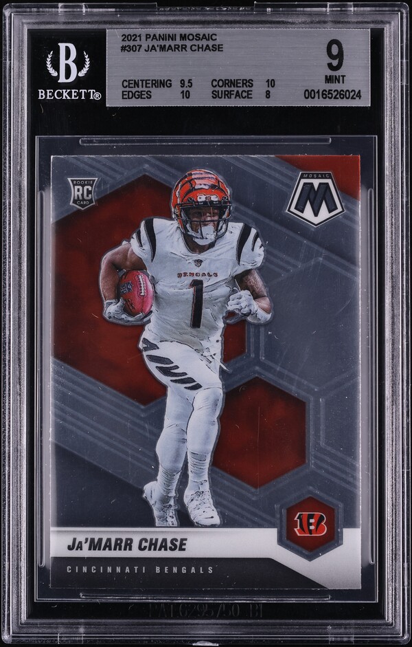 2021 Panini Mosaic Ja'Marr Chase ROOKIE #307 BGS 9 MINT