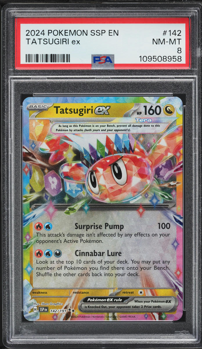 2024 Pokemon Scarlet & Violet Surging Sparks Tatsugiri ex #142 PSA 8 NM-MT