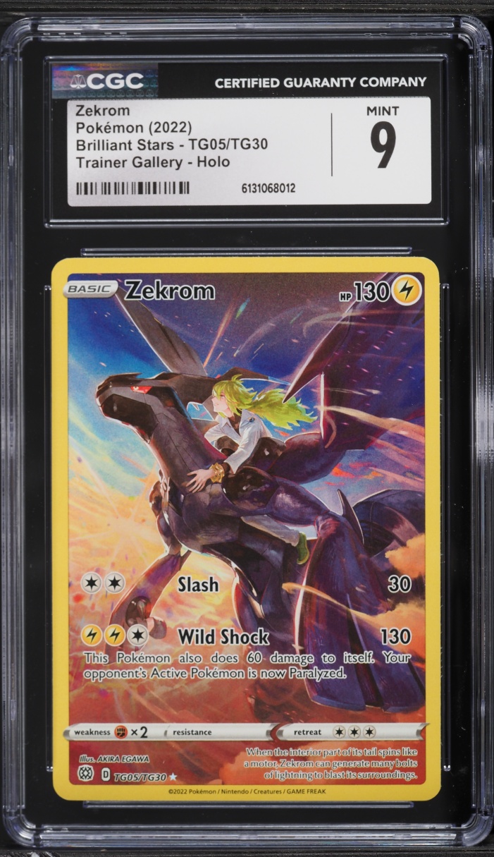 2022 Pokemon Sword & Shield Brilliant Stars CHR Zekrom #TG05 CGC 9 MINT