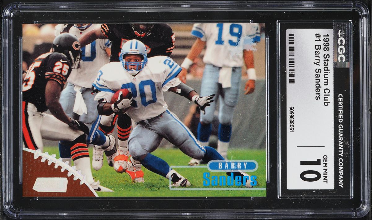 1998 Stadium Club Barry Sanders #1 CGC 10 GEM MINT