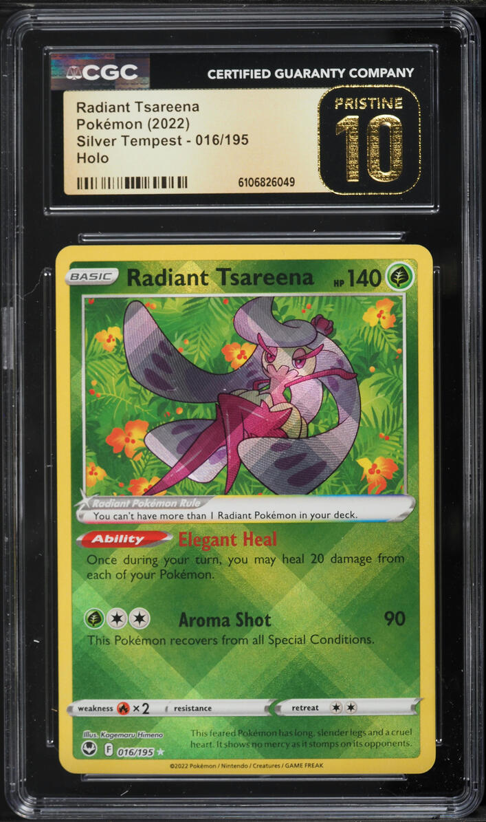 2022 Pokemon Sword & Shield Silver Tempest Holo Radiant Tsareena #16 CGC 10 PRISTINE