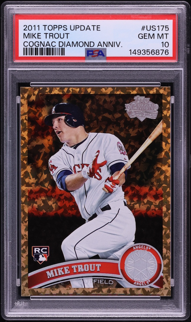 2011 Topps Update Cognac Diamond Anniversary Mike Trout ROOKIE #US175 PSA 10 GEM MINT