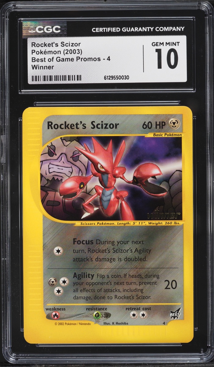 2003 Pokemon Best Of Game Promo Winner Rocket's Scizor #4 CGC 10 GEM MINT