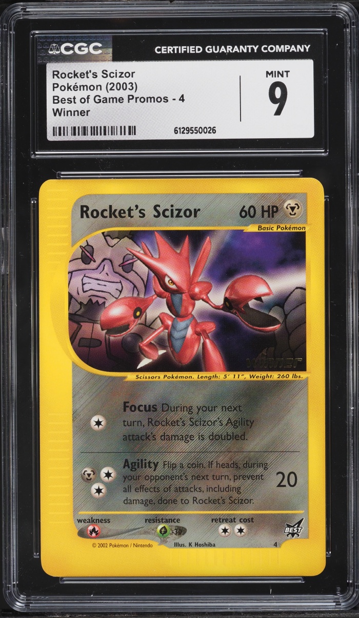 2003 Pokemon Best Of Game Promo Winner Rocket's Scizor #4 CGC 9 MINT