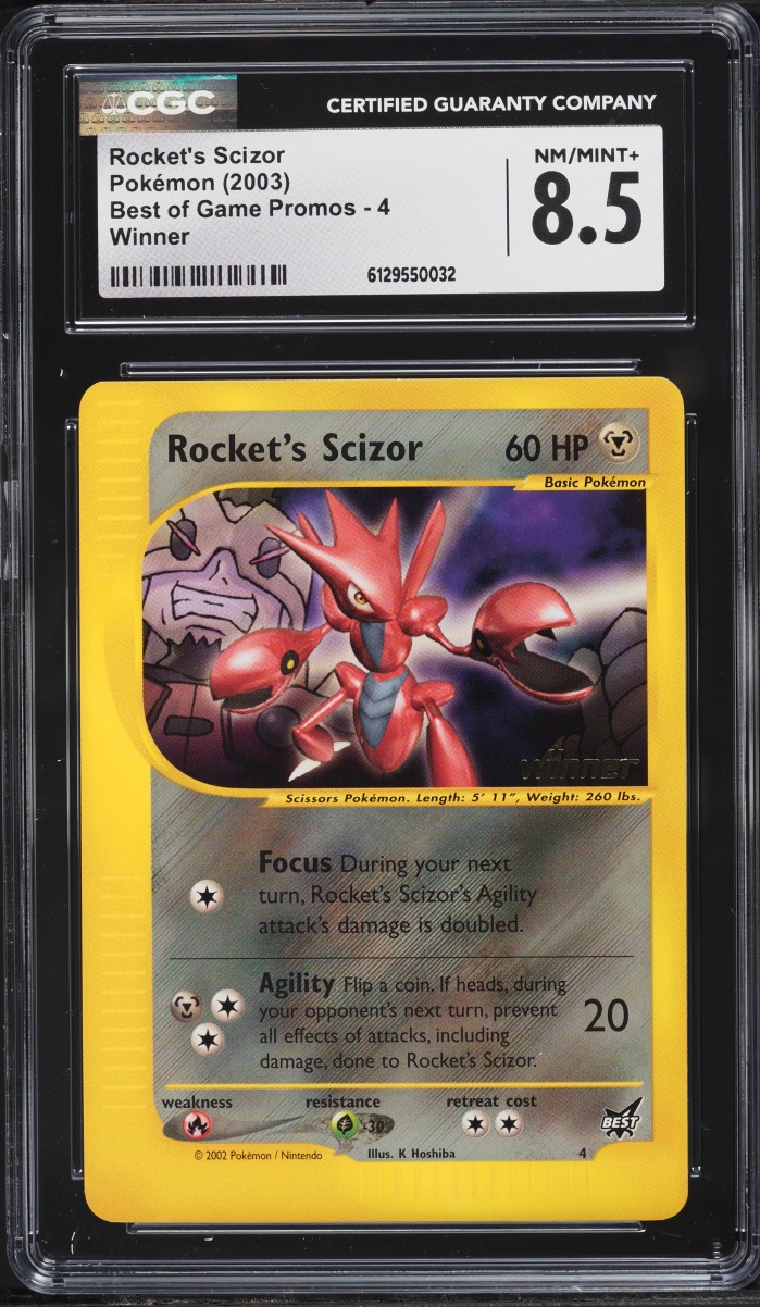 2003 Pokemon Best Of Game Promo Winner Rocket's Scizor #4 CGC 8.5 NM-MT+