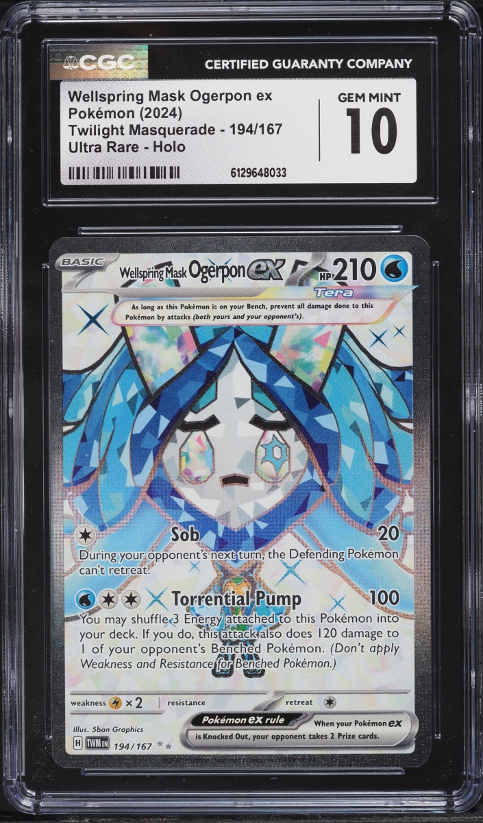2024 Pokemon SV Twilight Masquerade Full Art Wellspring Mask Ogerpon ex #194 CGC 10 GEM MINT